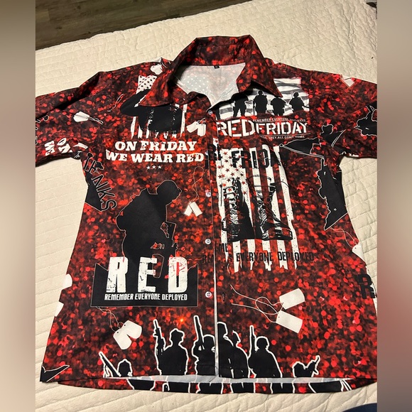 Red Friday Hawaiian Shirt - Picture 1 of 2